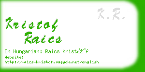 kristof raics business card